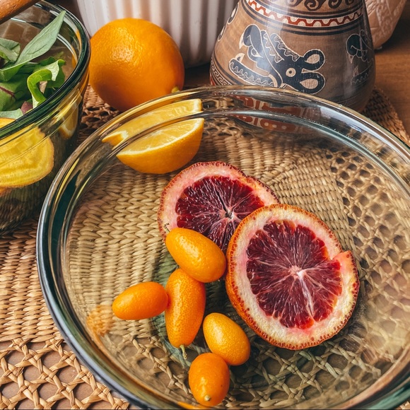 Vintage Other - Vintage Blue Glass Mixing Serving Bowl Oven Safe